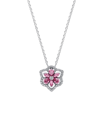 Collar Herbario Flor Rosa Brillante - vista 1