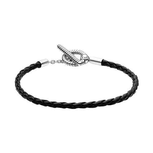 Pulsera Pandora Pulsera Pandora Moments de Cuero Trenzado con Cierre en forma de T - Imagen 3
