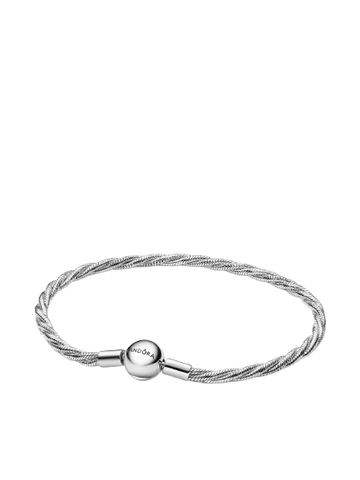 Pulsera Cadena de Serpiente Trenzada con Cierre de Bola de Pandora