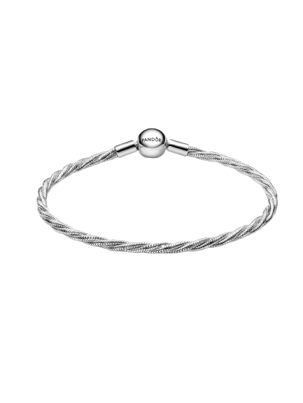 Pulsera Cadena de Serpiente Trenzada con Cierre de Bola de Pandora