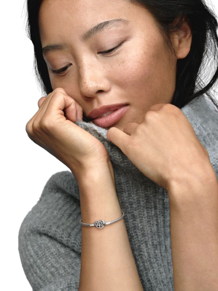 Pulsera de Cadena de Serpiente Cierre de Corazón Árbol Genealógico