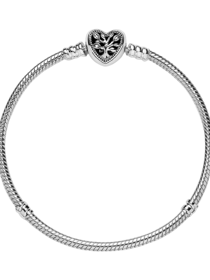 Pulsera de Cadena de Serpiente Cierre de Corazón Árbol Genealógico
