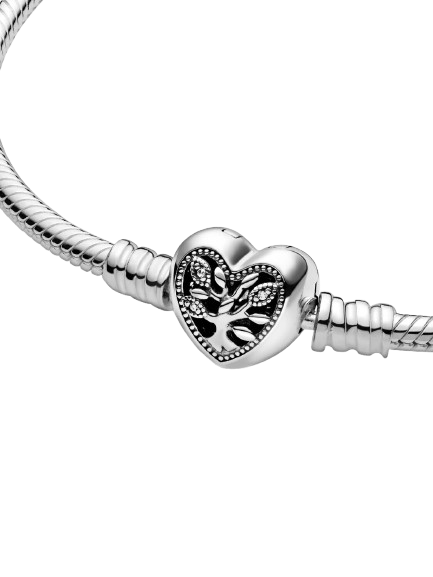 Pulsera de Cadena de Serpiente Cierre de Corazón Árbol Genealógico