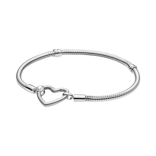 Pulsera Pandora Moments Cadena de Serpiente con Cierre de Corazón