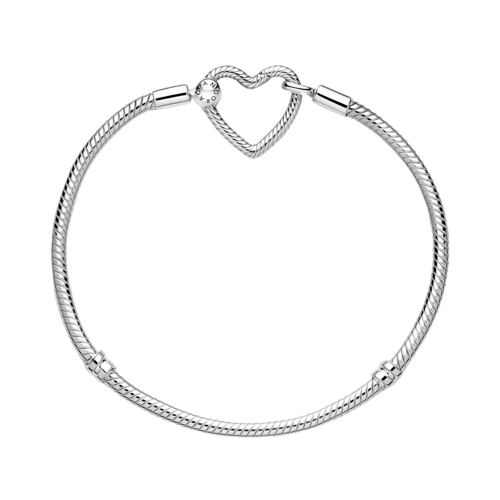 Pulsera Pandora Moments Cadena de Serpiente con Cierre de Corazón