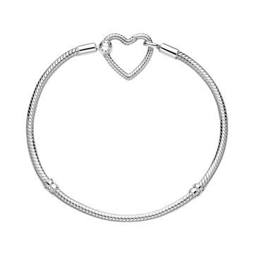Pulsera Pandora Moments Cadena de Serpiente con Cierre de Corazón
