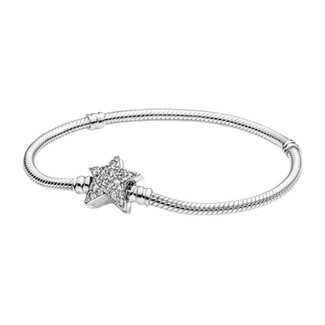 Pulsera Pandora Moments Cadena de Serpiente con cierre de Estrella Asimétrica