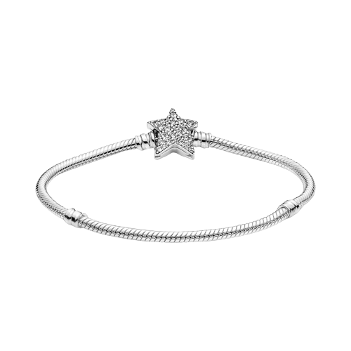 Pulsera Pandora Moments Cadena de Serpiente con cierre de Estrella Asimétrica