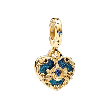 Charm Pandora Charm Colgante Doble Carroza y Corazón de La Cenicienta de Disney - Vista principal