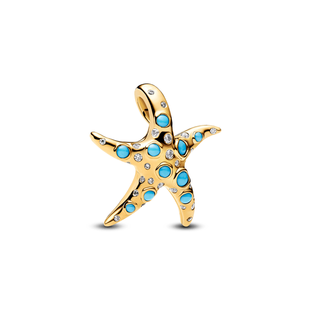 Charm Pandora Charm Colgante Estrella de Mar Azul Brillante - Vista principal