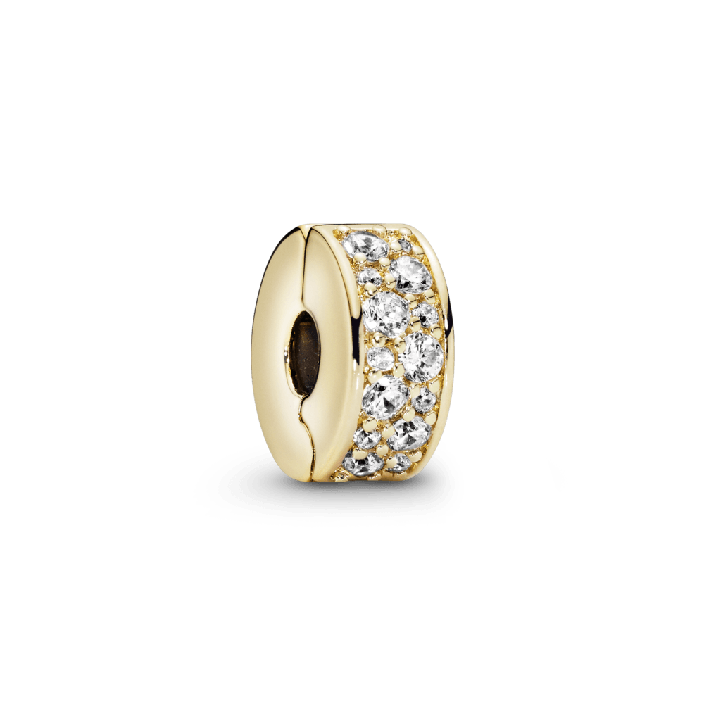 Charm Pandora Charm Sujetador de pavé transparente Recubrimiento en Oro de 14k - Vista principal