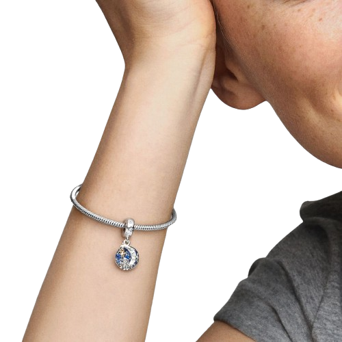 Charm Colgante Doble Santa Claus en la Luna