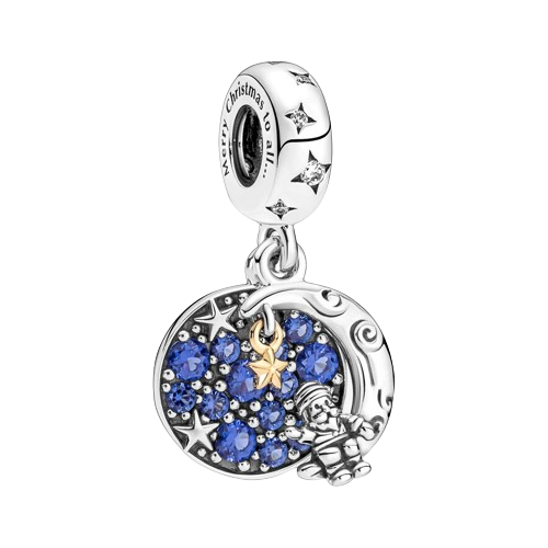 Charm Colgante Doble Santa Claus en la Luna