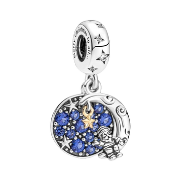 Charm Colgante Doble Santa Claus en la Luna