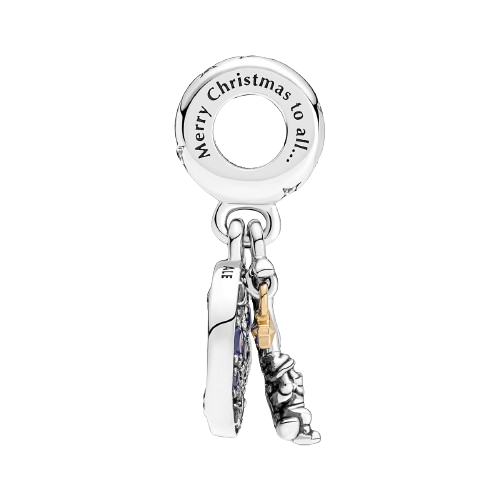 Charm Colgante Doble Santa Claus en la Luna