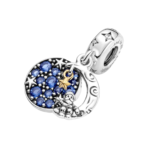 Charm Colgante Doble Santa Claus en la Luna