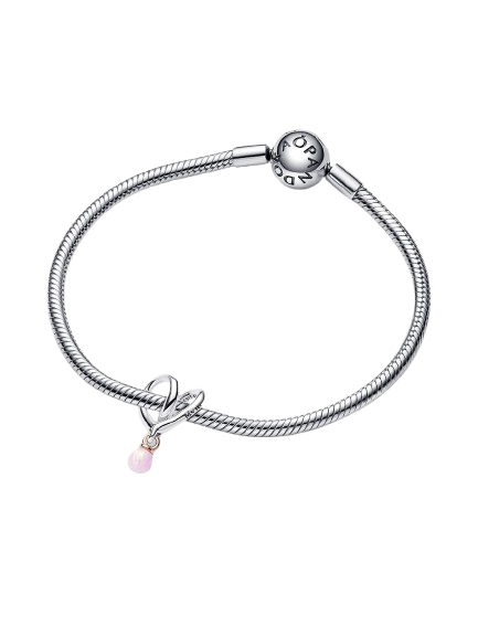 Charm Corazón Envuelto en Dos Tonos