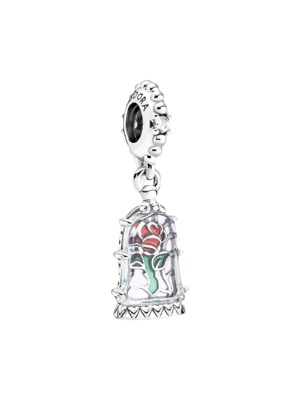 Charm Colgante Rosa Encantada de La Bella y la Bestia de Disney