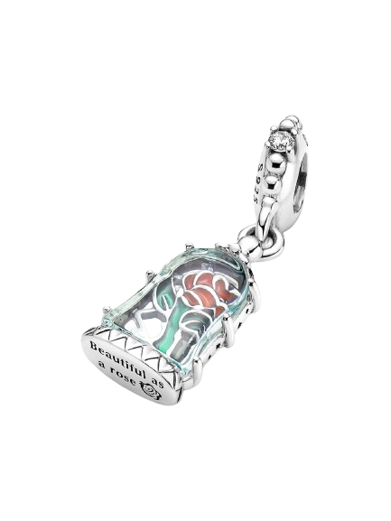 Charm Colgante Rosa Encantada de La Bella y la Bestia de Disney
