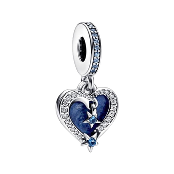 Charm colgante Doble Corazón Estrella Fugaz