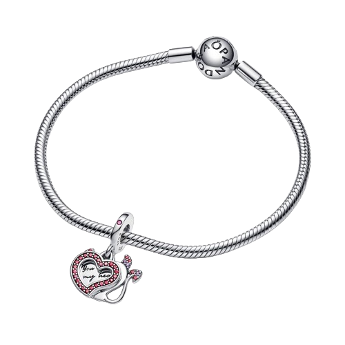 Charm Colgante Doble Corazón Diablo