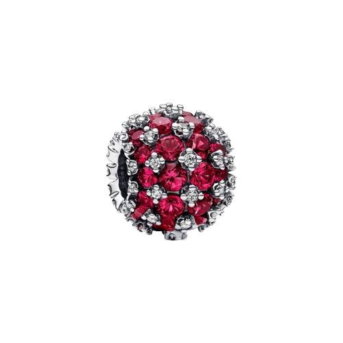 Charm Pandora Charm Redondo Brillante en Pavé Rosa - Vista principal