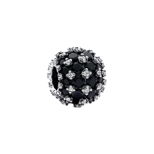 Charm Pandora Charm Redondo Brillante en Pavé Negro - Vista principal