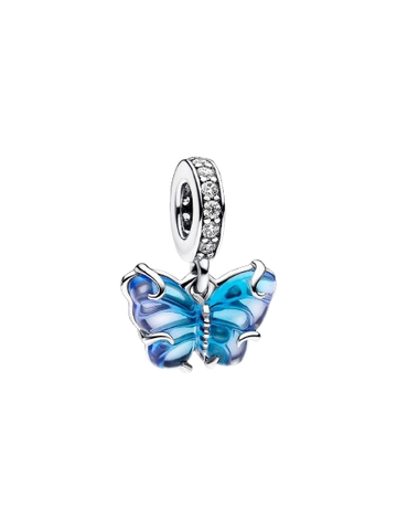 Charm Colgante Mariposa de Cristal de Murano Azul