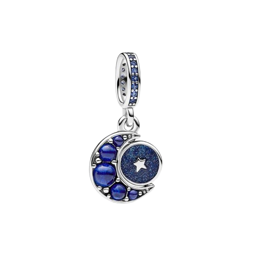 Charm Colgante Giratorio Luna Brillante
