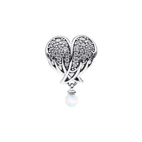 Charm Alas de Ángel y Corazón Brillante