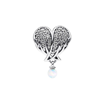 Charm Alas de Ángel y Corazón Brillante