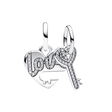Charm Colgante Divisible Corazón y Llave