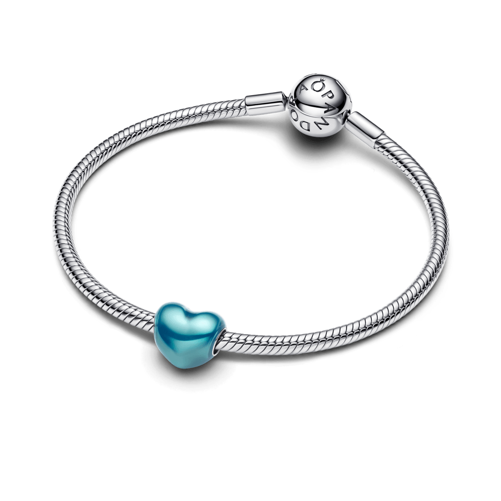 Charm Pandora Charm Corazón Metálico Azul Cielo - Imagen 3