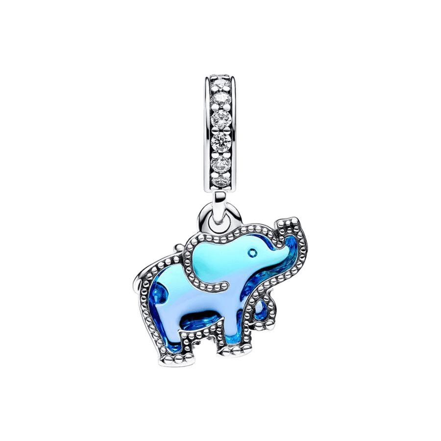 Charm Pandora Charm Colgante de Cristal de Murano Azul Elefante - Vista detalle