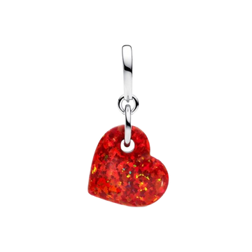 Charm Colgante Corazón Rojo Opalescente