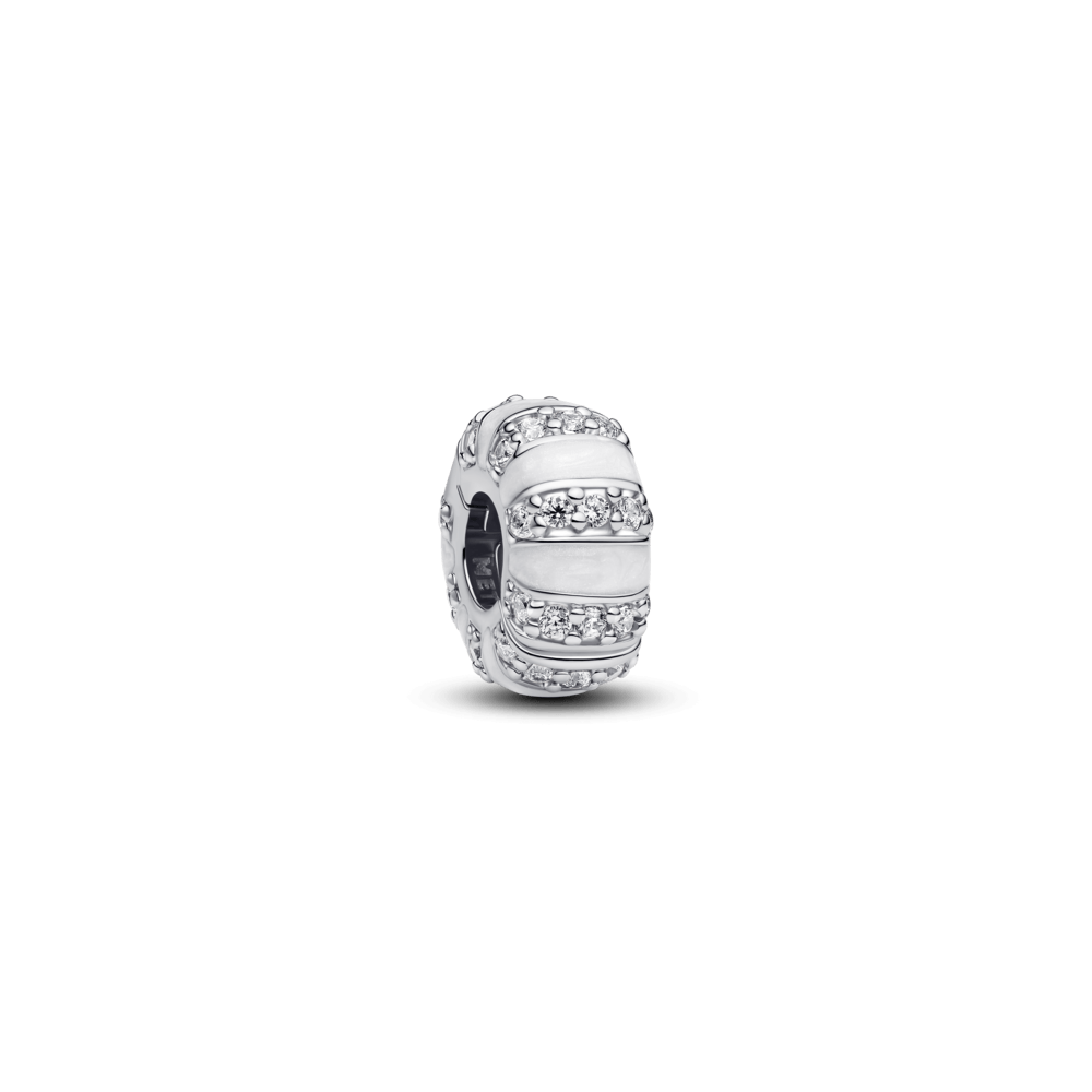 Charm Pandora Charm de Clip Esmalte y Gemas Blanco - Vista principal