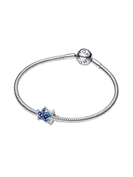 Charm MIni Estrella de Mar Colorida Plata de primera ley