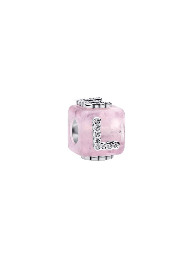 Charm Pandora Charm Cubo Amor Cristal de Murano Rosa - Vista principal