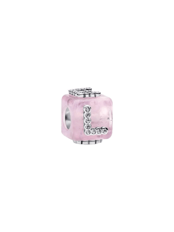 Charm Pandora Charm Cubo Amor Cristal de Murano Rosa - Vista principal