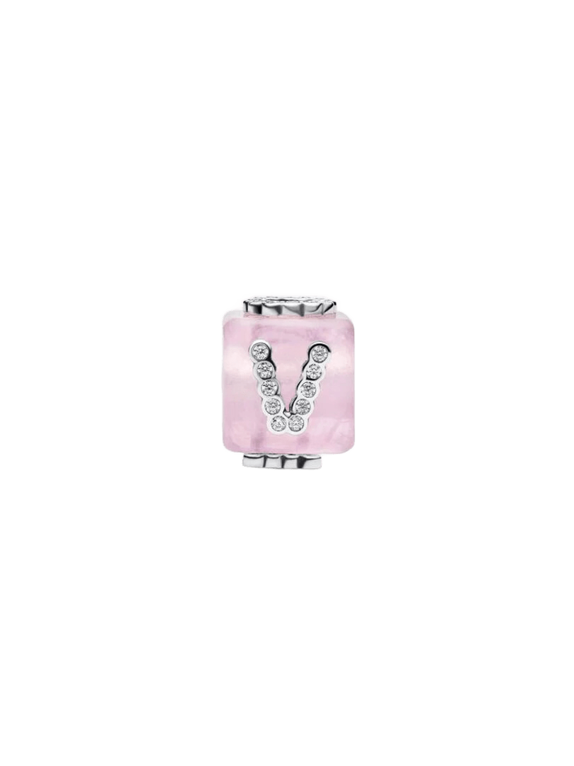Charm Pandora Charm Cubo Amor Cristal de Murano Rosa - Vista detalle