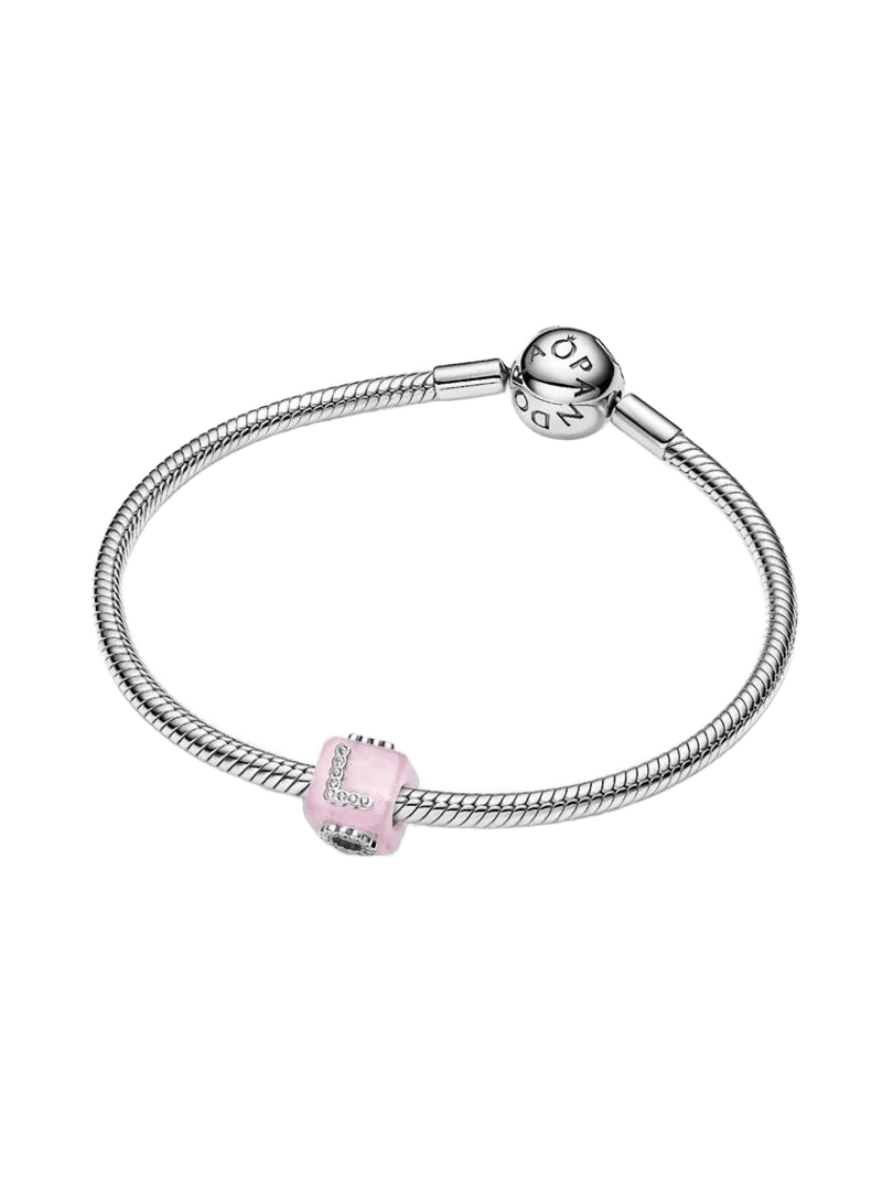 Charm Pandora Charm Cubo Amor Cristal de Murano Rosa - Imagen 3