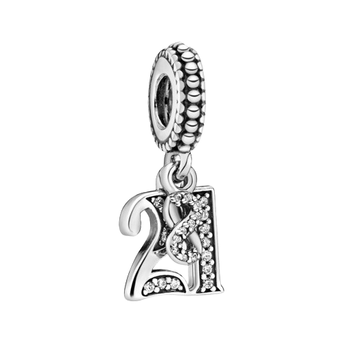 Charm colgante en plata de ley 21 Años de Amor