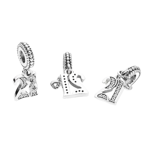 Charm colgante en plata de ley 21 Años de Amor