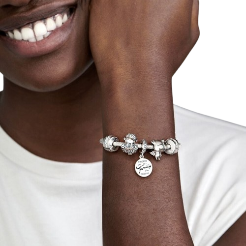Charm colgante en plata de ley Los Amigos Son Familia