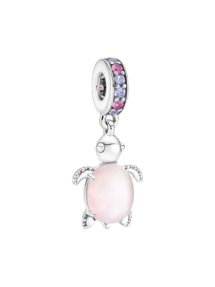 Charm Colgante Tortuga Marina de Cristal de Murano Rosa