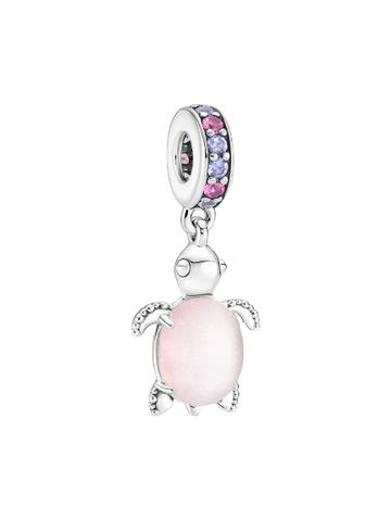 Charm Colgante Tortuga Marina de Cristal de Murano Rosa