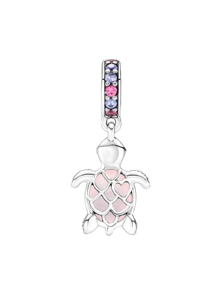 Charm Colgante Tortuga Marina de Cristal de Murano Rosa
