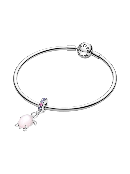 Charm Colgante Tortuga Marina de Cristal de Murano Rosa