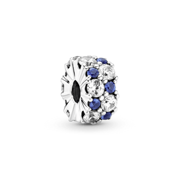 Charm Pandora Clip fijo transparente y azul brillante - Vista principal