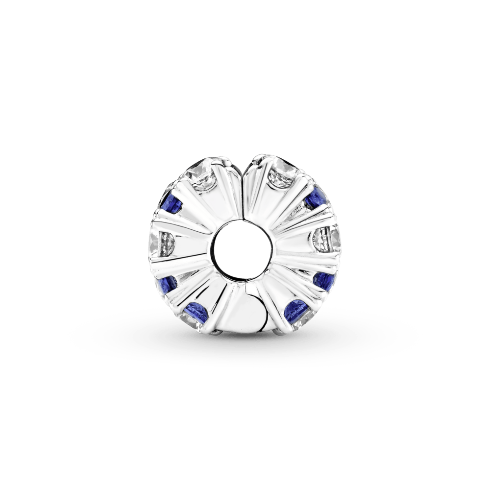 Charm Pandora Clip fijo transparente y azul brillante - Imagen 4